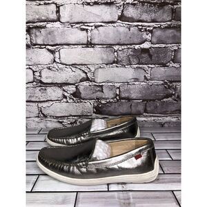 Marc Joseph Silver Pewter Leather Casual Driving Loafers Shoes Women 4M US/34EU